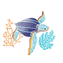 Tortuga con coral Ein Projekt aus dem Bereich Kinderillustration von Angie Camacho - 31.03.2023