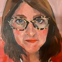 Self Portrait - My project for course: Portrait Painting with Oil: Explore Light and Shade. Un proyecto de Bellas Artes, Pintura y Pintura al óleo de Mary Steenburgh - 16.01.2024
