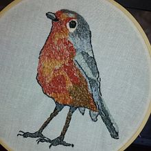 Mein Abschlussprojekt für den Kurs: Malen mit Garn: Textile Illustrationstechniken. Un projet de Illustration traditionnelle, Broderie , et Design textile de Gaby Hecker - 18.01.2024