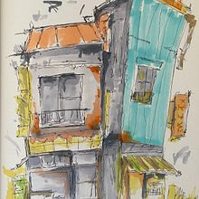 My project for course: Expressive Architectural Sketching with Colored Markers. Sketching, Drawing, Architectural Illustration, Sketchbook & Ink Illustration project by alilayth1989 - 01.19.2024