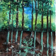 Watercolor, Upside Down Forest. Pintura projeto de Anna Sokół - 20.01.2024