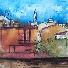 Watercolor and ink, Sardegna, Sinnai Ein Projekt aus dem Bereich Malerei von Anna Sokół - 20.01.2024