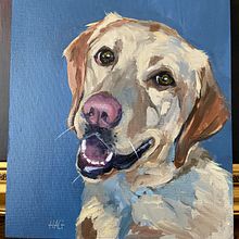 My project for course: Realistic Pet Portraits with acrylic Painting. Un progetto di Belle arti, Pittura, Pittura ad olio e Illustrazione naturalistica di suevenables - 21.01.2024