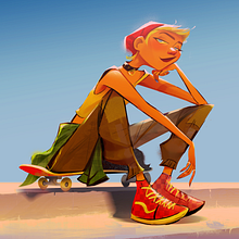 My Course's Final Project: Creating a Dynamic Character Illustration. Character Design project by Jackie Droujko - 01.20.2024