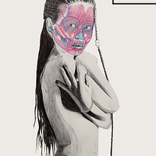 Dibujo en trama con esfero en diseño anaglifo. Ilustração tradicional projeto de Mafe Acero Blanco - 02.12.2023