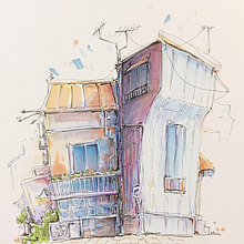 My project for course: Expressive Architectural Sketching with Colored Markers. Sketching, Drawing, Architectural Illustration, Sketchbook & Ink Illustration project by Katarzyna Struczyńska - 01.24.2024