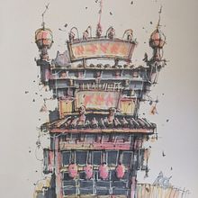 My project for course: Expressive Architectural Sketching with Colored Markers. Un progetto di Bozzetti, Disegno, Illustrazione architettonica, Sketchbook e Illustrazione con inchiostro di stuinflipflops - 25.01.2024