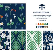 Spring Forest. Graphic Design, Product Design, Pattern Design, and Digital Illustration project by Laura Oster - 01.25.2024