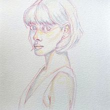 Mi proyecto del curso: Dibujo de retratos llamativos con lápices de colores. Un proyecto de Dibujo, Dibujo de Retrato, Sketchbook y Dibujo con lápices de colores de Ana Fabre - 26.01.2024