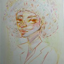 Mi proyecto del curso: Dibujo de retratos llamativos con lápices de colores. Drawing, Portrait Drawing, Sketchbook, and Colored Pencil Drawing project by cgalguera - 01.26.2024