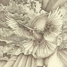 SANCTUS SPIRITUS. Fine Arts, Creativit, Pencil Drawing, Drawing, Portrait Drawing, Realistic Drawing, Artistic Drawing, Figure Drawing, Ink Illustration, Naturalistic Illustration, and Traditional illustration project by Adán Aryas - 01.27.2024