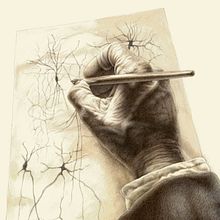 RAMÓN Y CAJAL. Fine Arts, Creativit, Pencil Drawing, Drawing, Portrait Drawing, Realistic Drawing, Artistic Drawing, Figure Drawing, Editorial Design, Ink Illustration, Naturalistic Illustration, and Traditional illustration project by Adán Aryas - 01.27.2024