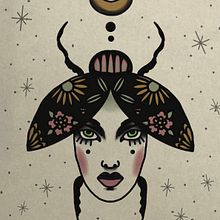 Mon projet final : design de tatouage dans procreate. Traditional illustration, Digital Illustration, and Tattoo Design project by doudoll - 01.27.2024