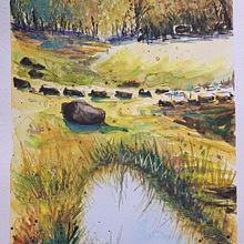 My project for course: Natural Landscapes in Watercolor. Projekt z dziedziny  Sztuki piękne,  Malarstwo i Malowanie akwarelą użytkownika Juliana Buglia - 28.01.2024