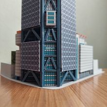 Proyecto papercraft: Torre BBVA escala 1:1000 (MK_V). Un progetto di Papercraft, Architettura digitale, Architettura e Artigianato di Jesús Salvador Cerón Hernandez - 29.01.2024