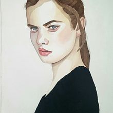 My project for course: Watercolor Portrait from a Photo. Traditional illustration, Watercolor Painting, and Portrait Drawing project by Diyana - 01.30.2024