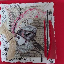 La jeune fille et l'oiseau. Un proyecto de Bordado de stephanie_aggar - 01.02.2024