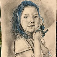 Meu projeto do curso: Retrato artístico com carvão vegetal: criando atmosferas. Un proyecto de Ilustración tradicional, Bellas Artes, Dibujo, Dibujo de Retrato, Dibujo realista y Dibujo artístico de Cândida Ribeiro - 01.02.2024