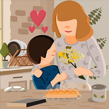 Ilustración para el Día de la Madre. Vector Illustration, Digital Illustration, Design, Advertising, Fine Arts, and Concept Art project by ANDRES LOZANO - 02.02.2024