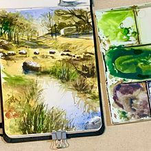 My project for course: Natural Landscapes in Watercolor. Fine Arts, Painting, and Watercolor Painting project by beautyoncanvas1 - 02.03.2024