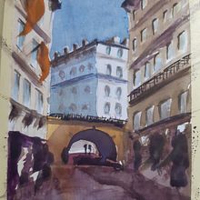 My project for course: Architectural Illustration with Watercolor. Traditional illustration, Sketching, Drawing, Watercolor Painting, Architectural Illustration, and Sketchbook project by rekamingled - 02.06.2024