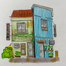 Meu projeto do curso: Desenho arquitetônico expressivo com marcadores coloridos. Sketching, Drawing, Architectural Illustration, Sketchbook & Ink Illustration project by Jonas Brockveld - 02.06.2024