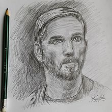 Dibujo de Jim Caviezel a lápiz grafito en su papel de la película Sonido de Libertad. Un progetto di Belle arti, Disegno a matita, Disegno realistico e Disegno artistico di Moisés Hernández - 07.02.2024