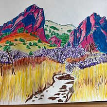 My project for course: Sketchbook Landscapes: A Colorful Approach. Sketching, Creativit, Pencil Drawing, Drawing, and Sketchbook project by nino333 - 02.08.2024