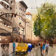 My project for course: Urban Landscapes in Watercolor. Fine Arts, Watercolor Painting, and Architectural Illustration project by rekamingled - 02.08.2024