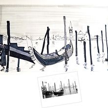 VENECIA - Ejercicio con foto. Un progetto di Sketchbook, Disegno e Illustrazione tradizionale di Elba Bianchi - 08.02.2024