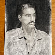 My project for course: Realistic Portraits Using Charcoal. Un proyecto de Ilustración tradicional, Bellas Artes, Dibujo, Dibujo de Retrato y Dibujo realista de colin_hookham - 09.02.2024