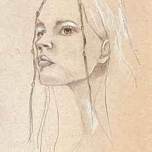 Portrait on tan paper. Esboçado projeto de janweiss101 - 11.02.2024