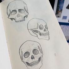 Cráneos a lápiz. Un progetto di Disegno a matita, Disegno e Sketchbook di Maleny Estrada - 11.02.2024