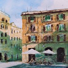 My project for course: Modern Techniques for Watercolor Cityscapes. Un progetto di Pittura e Pittura ad acquerello di Joyanta Raksmith - 11.02.2024