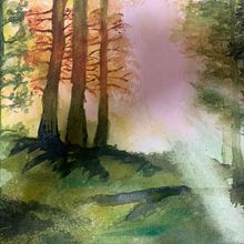 Mi proyecto del curso: Paisajes de ensueño con acuarela: plasma la luz. Un proyecto de Pintura y Pintura a la acuarela de Alme Olate - 12.02.2024