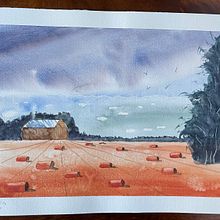 Mon projet du cours : Paysages à l'aquarelle : techniques et outils expérimentaux. Artes plásticas, Pintura, e Pintura em aquarela projeto de nive57 - 12.02.2024