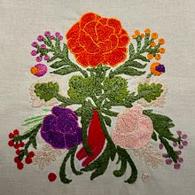 Mein Abschlussprojekt für den Kurs: Sticktechnik: der Rückstich. Embroider, and Textile Design project by andrea_ehrig - 02.12.2024