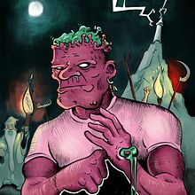 Illustration "Purple Frank". Un progetto di Illustrazione digitale, Fumetto e Pittura di Evangelos Georgiou - 13.02.2024