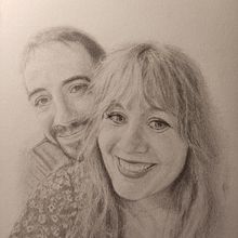 retrato doble a grafito. Pencil Drawing, Drawing, Realistic Drawing, Portrait Drawing, Artistic Drawing, and Fine Arts project by César Delgado - 12.10.2023