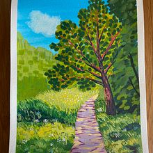 Meu projeto do curso: Pintura de paisagens com guache para iniciantes. Fine Arts, Painting, Naturalistic Illustration, and Gouache Painting project by Dan - 02.14.2024