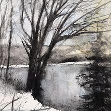 Watercolor, A3, Winter.. Pintura projeto de Anna Sokół - 15.02.2024