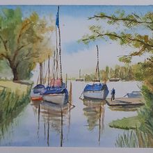 Mi proyecto del curso: Pintura en acuarela de paisajes marinos. Painting, Watercolor Painting, and Naturalistic Illustration project by albertonadamas - 02.16.2024