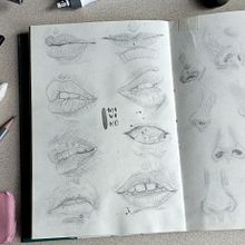 practica de boca y nariz. Un proyecto de Ilustración tradicional, Dibujo a lápiz y Dibujo realista de Ivette C Valdivia Gomez - 03.01.2024