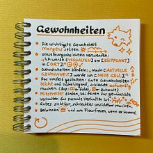 Sketchnote: Gewohnheiten (german). Ilustração tradicional projeto de fr. Maximilian Maria Gentgen OP - 20.10.2023