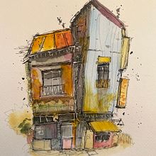 My project for course: Expressive Architectural Sketching with watercolor instead of markers. Un progetto di Bozzetti, Disegno, Illustrazione architettonica, Sketchbook e Illustrazione con inchiostro di ludovicm - 17.02.2024