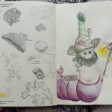 Mi proyecto del curso: Sketchbook de naturaleza fantástica: dibuja criaturas de otro mundo. Pencil Drawing, Drawing, Watercolor Painting, Sketchbook, and Naturalistic Illustration project by Katherine Guerra - 02.17.2024