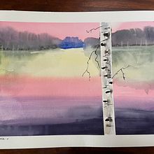 Mon projet du cours : Paysages atmosphériques à l'aquarelle. Artes plásticas, Pintura, e Pintura em aquarela projeto de nive57 - 18.02.2024