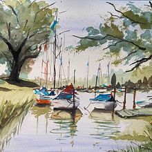 My project for course: Watercolor Techniques for Painting Seascapes. Painting, Watercolor Painting, and Naturalistic Illustration project by kristina_luca4 - 02.18.2024