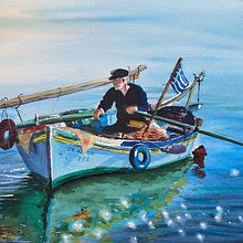 A fisher . Watercolor Painting project by kristina_luca4 - 02.18.2024
