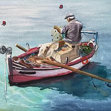 A fisher 2. Watercolor Painting, and Traditional illustration project by kristina_luca4 - 02.18.2024